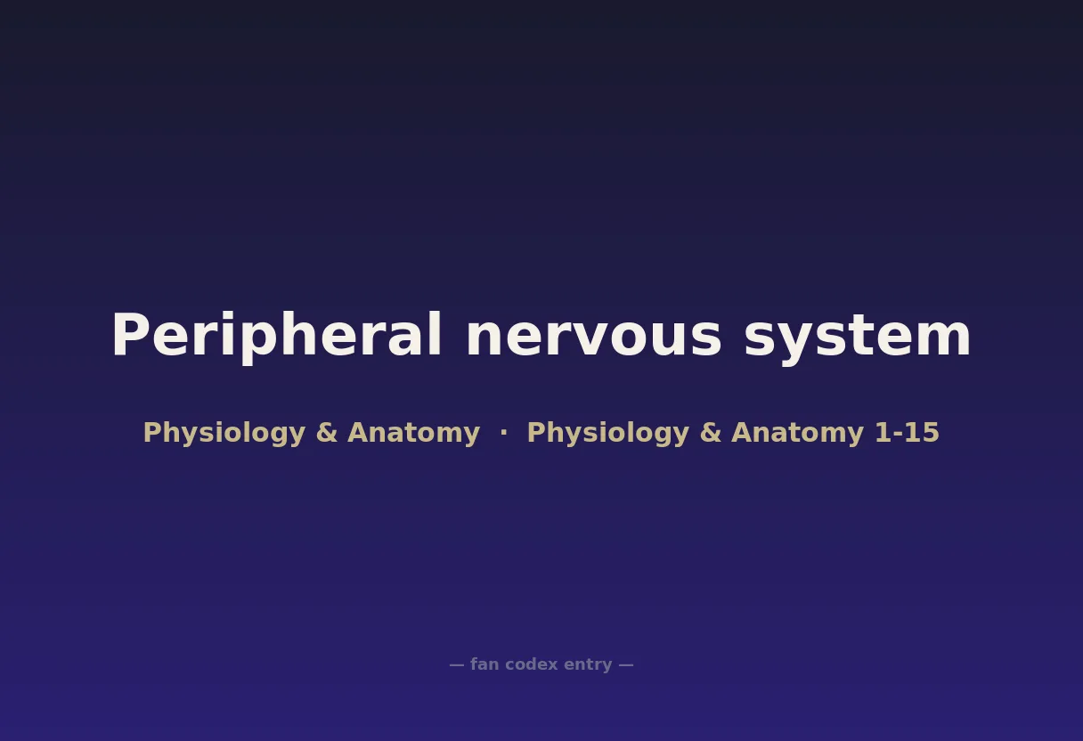 Peripheral nervous system