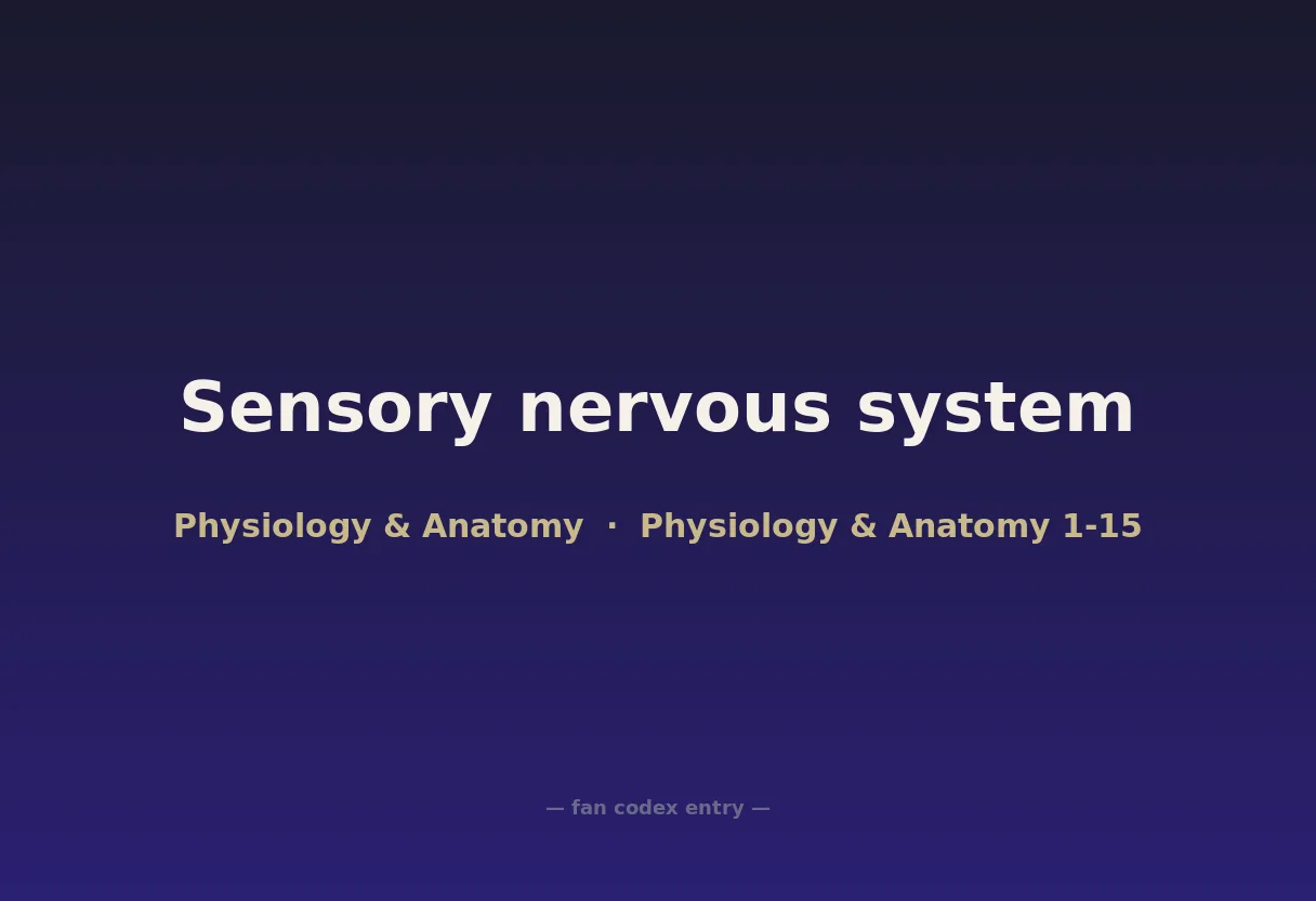 Sensory nervous system